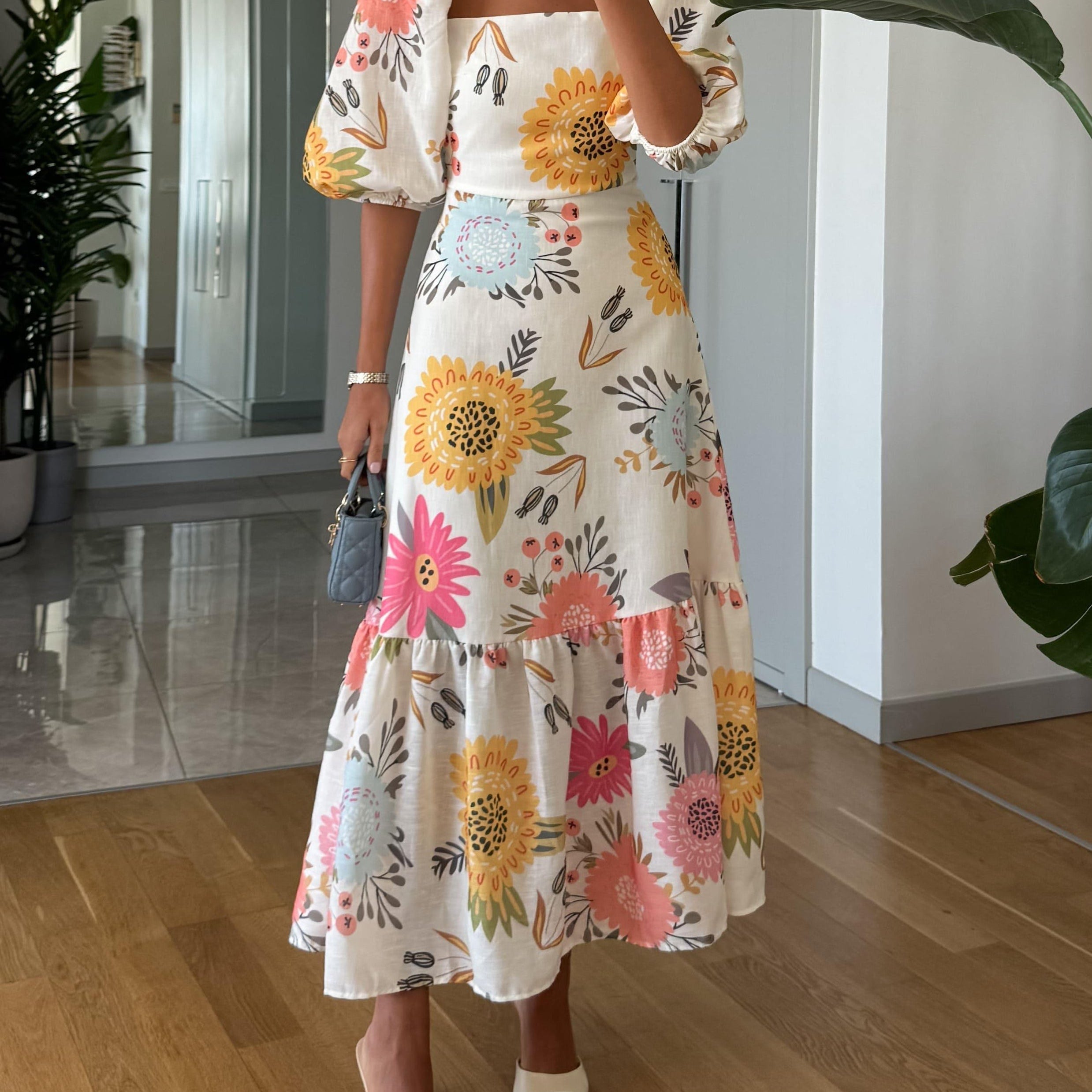 Rochie midi cu imprimeu floral Sophia — imagine 2