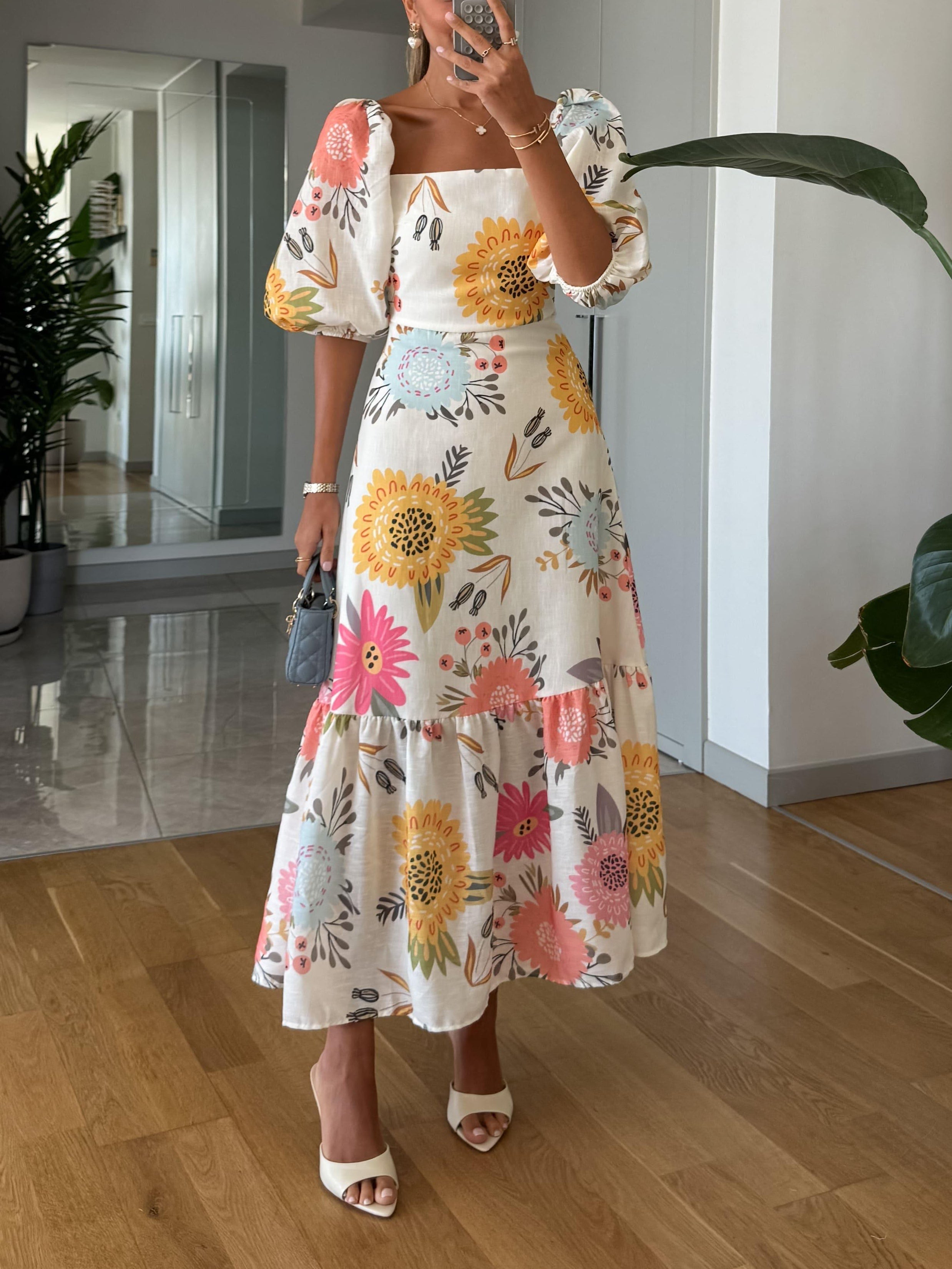 Rochie midi cu imprimeu floral Sophia — imagine 2