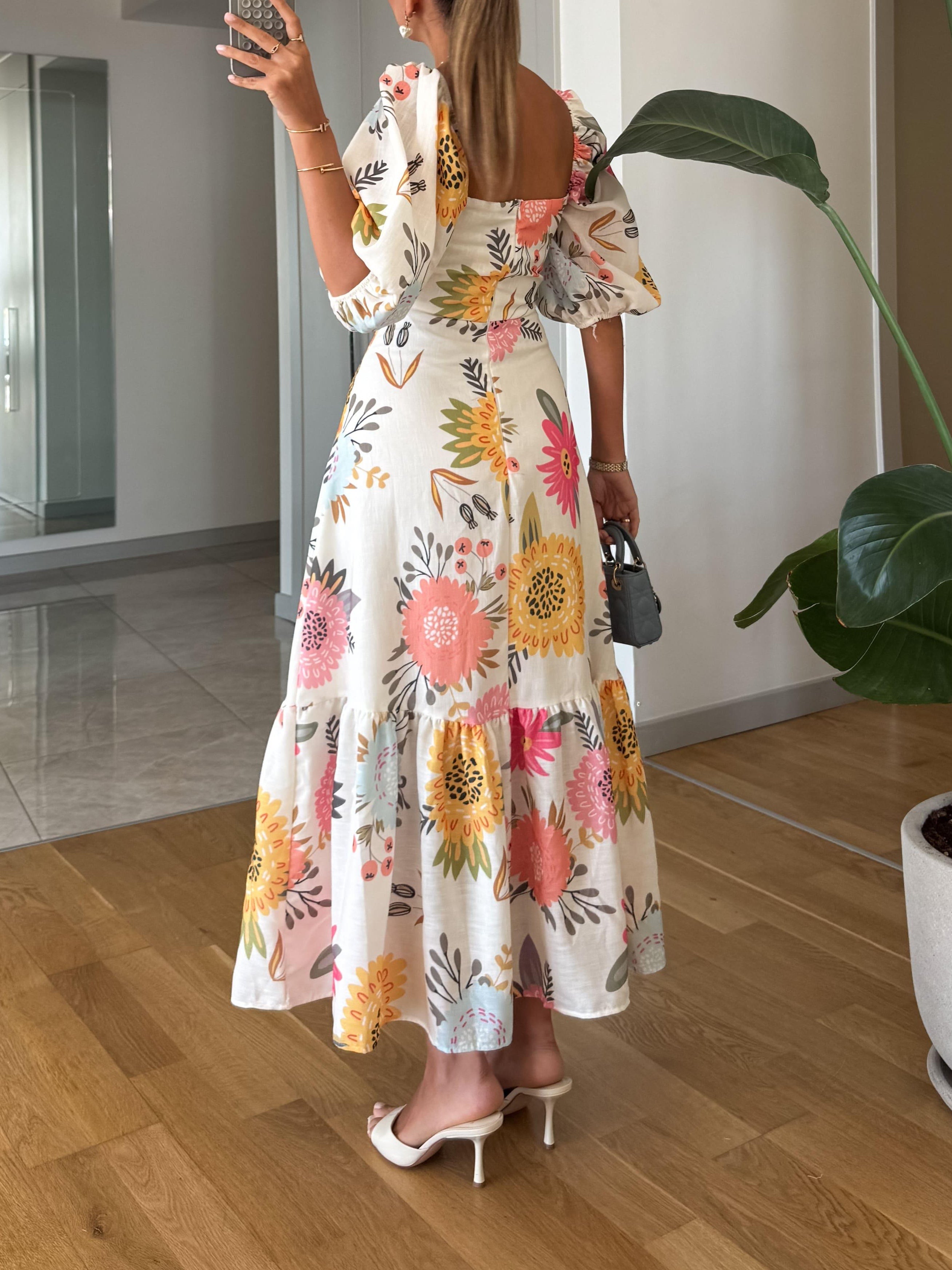 Rochie midi cu imprimeu floral Sophia — imagine 3