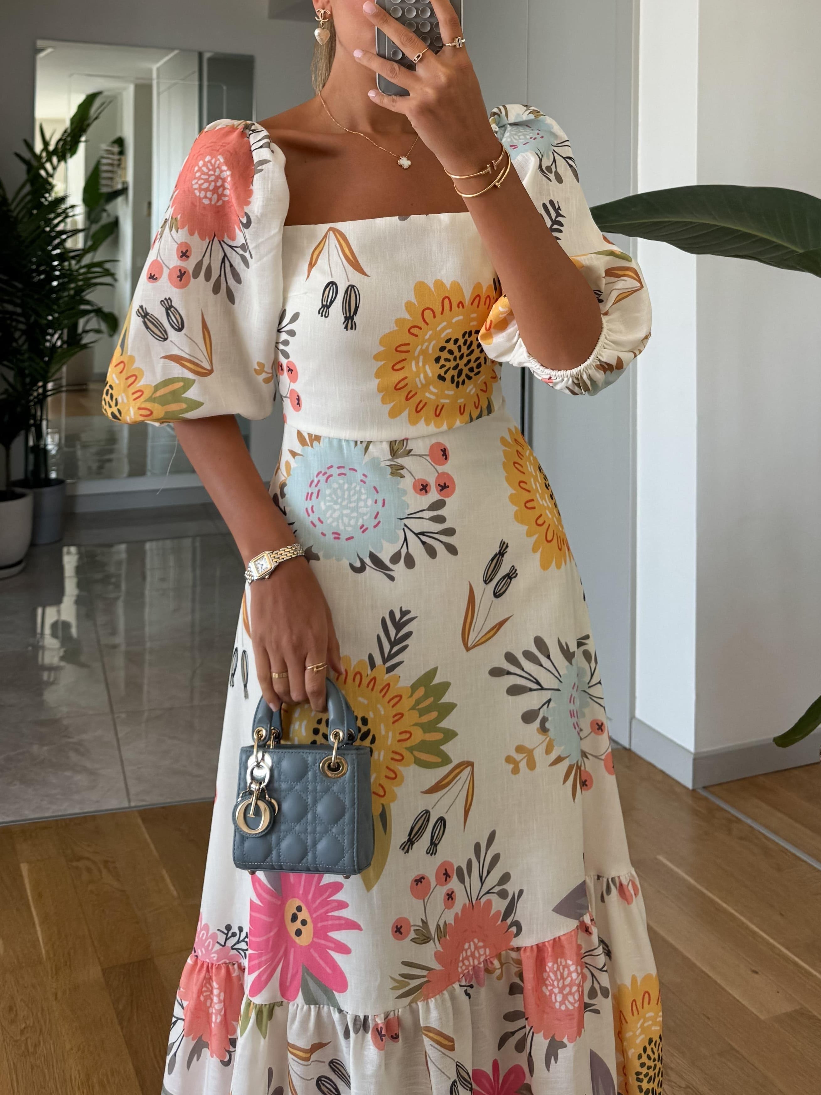 Rochie midi cu imprimeu floral Sophia — imagine 4