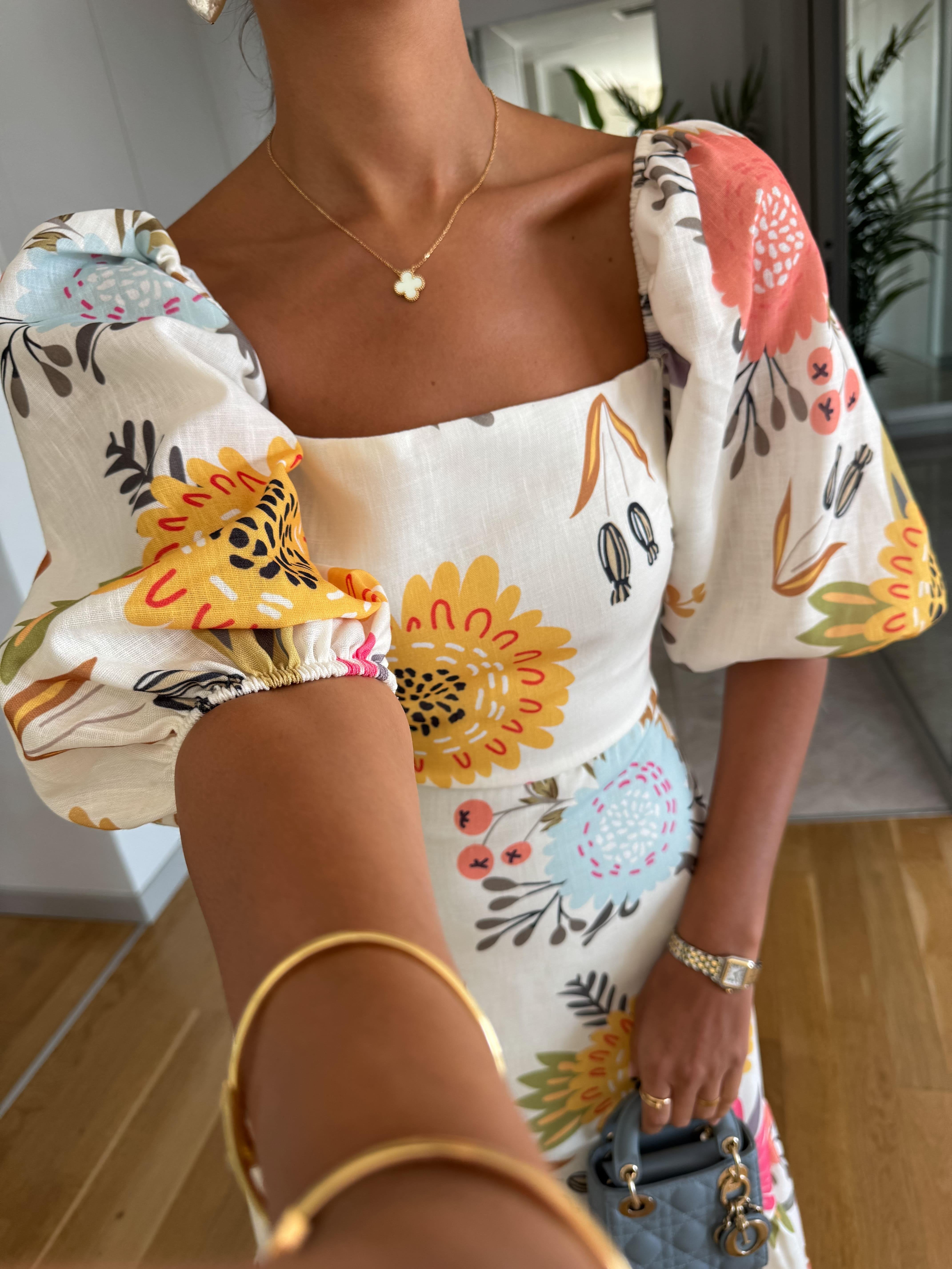 Rochie midi cu imprimeu floral Sophia — imagine 5