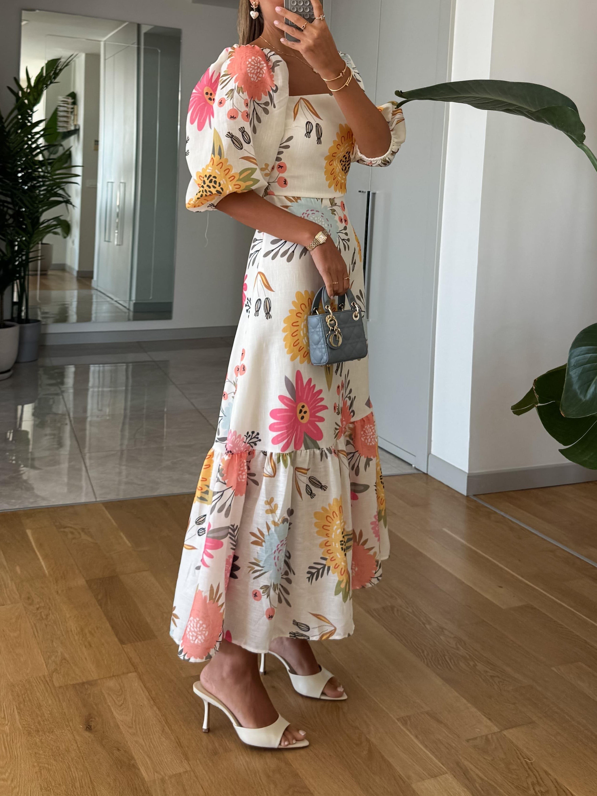 Rochie midi cu imprimeu floral Sophia — imagine 6
