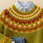Sophie - pulover clasic retro tricotat — imagine 2