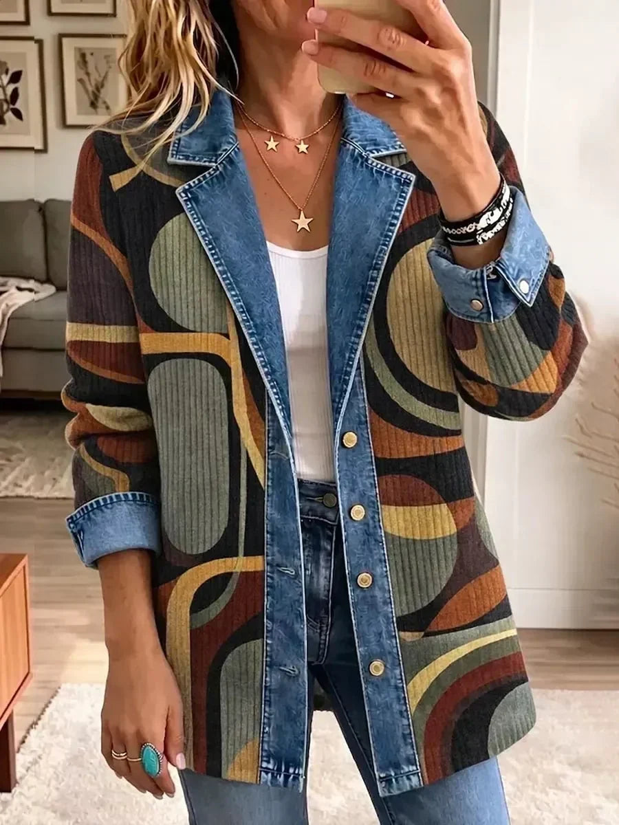 Stella - jachetă retro abstractă din denim — imagine 1
