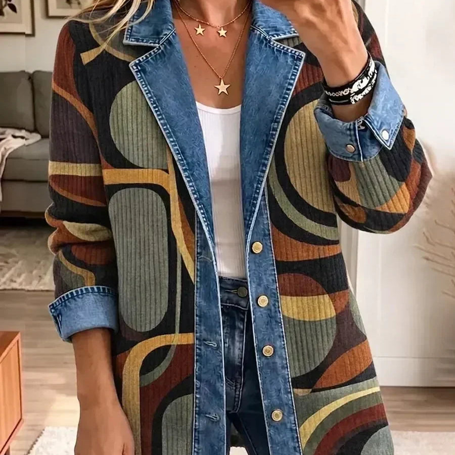 Stella - jachetă retro abstractă din denim — imagine 1