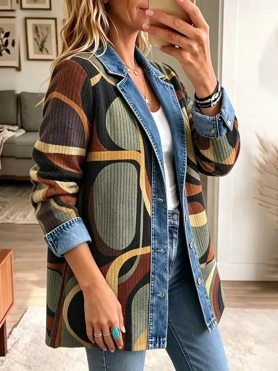 Stella - jachetă retro abstractă din denim — imagine 2