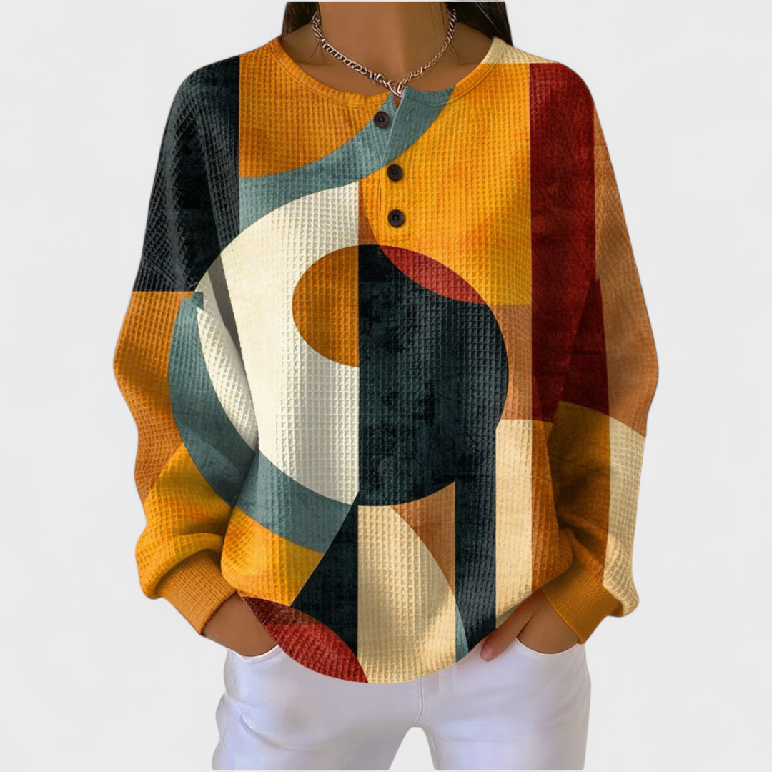 Stephanie - Pulover cu imprimeu geometric texturat — imagine 1
