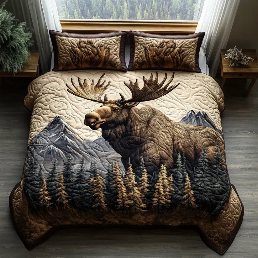 Set de lenjerie de pat matlasată, format din 3 piese - Animale de pădure — imagine 4