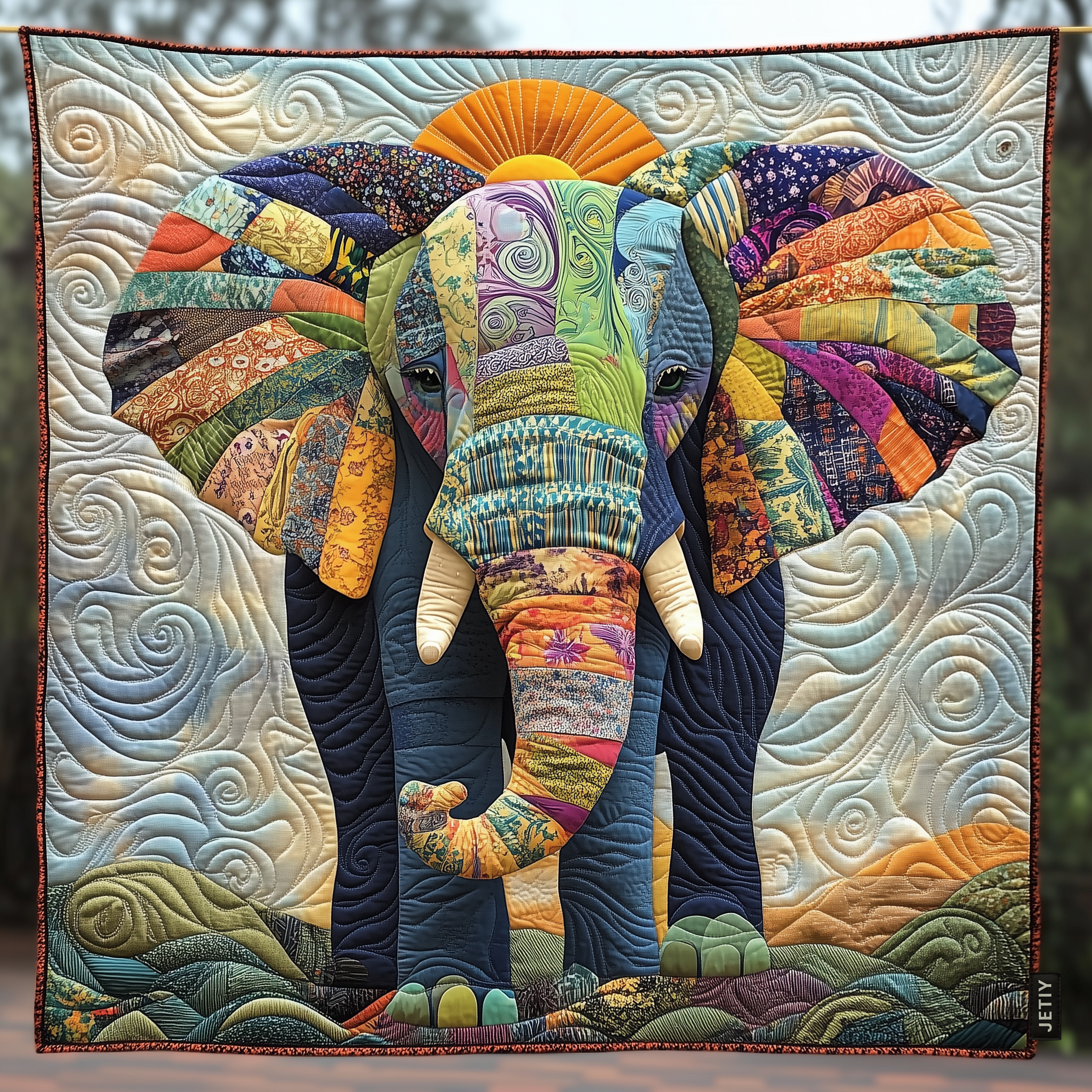 Cuvertură matlasată - Elephant Tribal Harmony — imagine 1