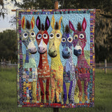 Cuvertură matlasată - Patchwork cu ponei — imagine 1