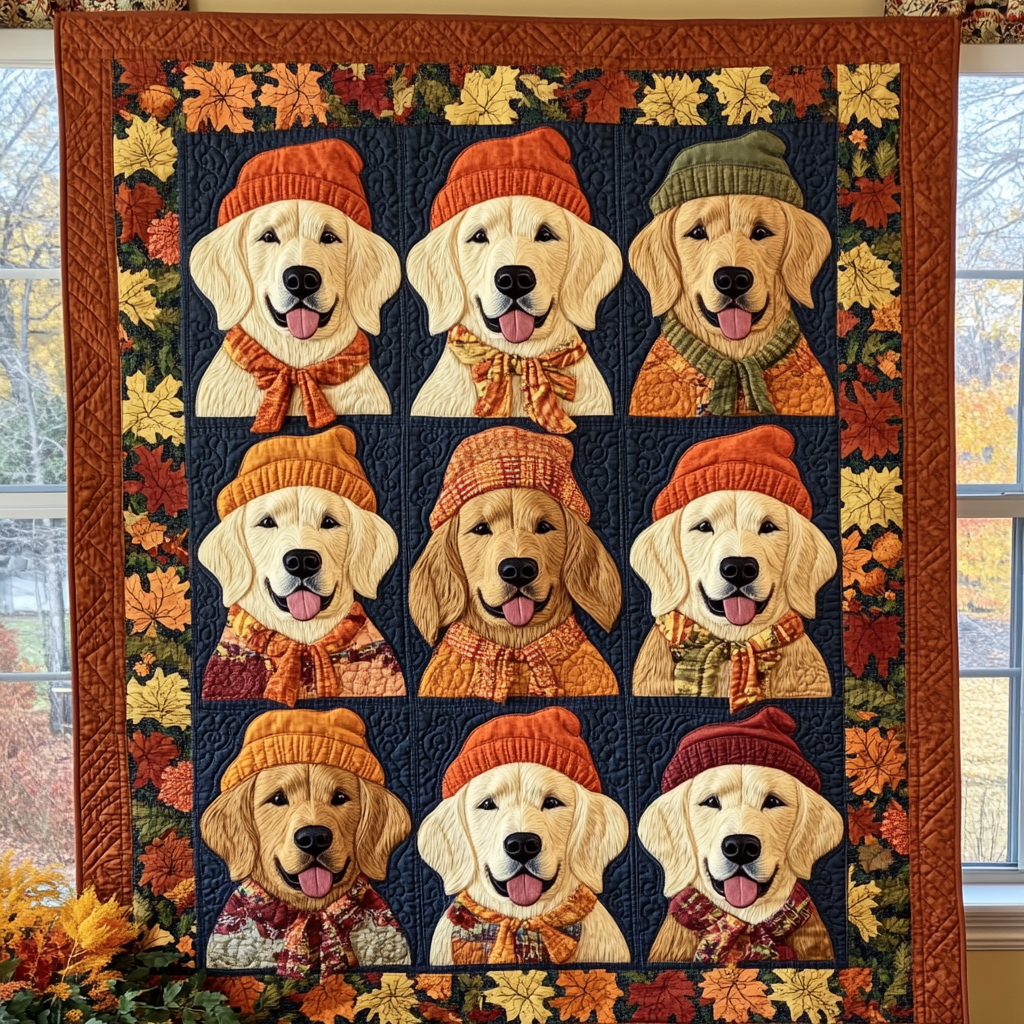 Cuvertură matlasată - Retriever autumn mood — imagine 1