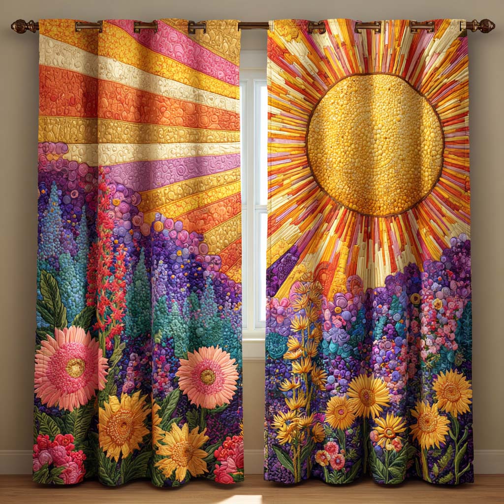 Cortină matlasată - Strălucire de răsărit de lavandă — imagine 1