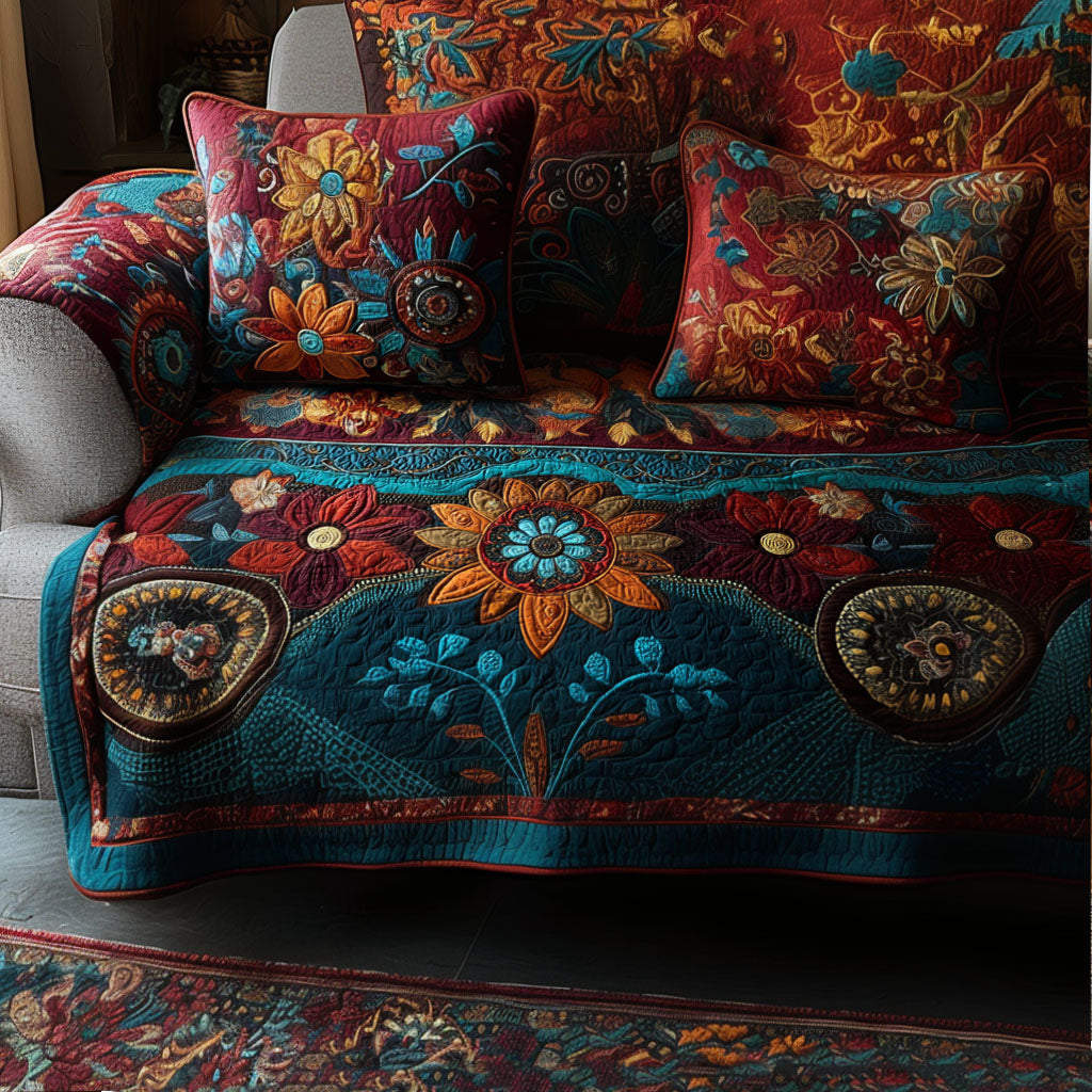Husă de canapea matlasată - Boho Meadow — imagine 1