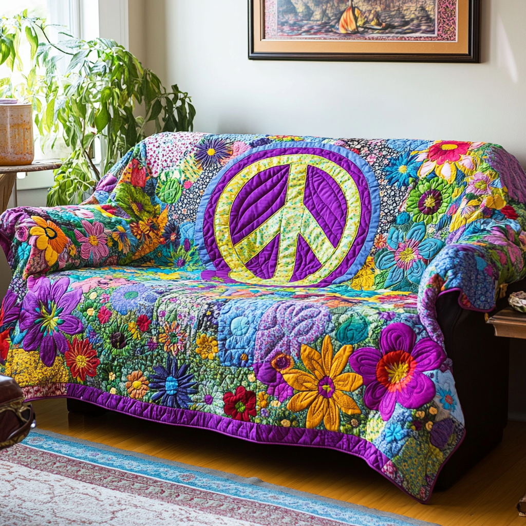 Husă de canapea matlasată - Hippie — imagine 1