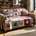 Husă de canapea matlasată - cu amprente de lăbuțe — imagine 5