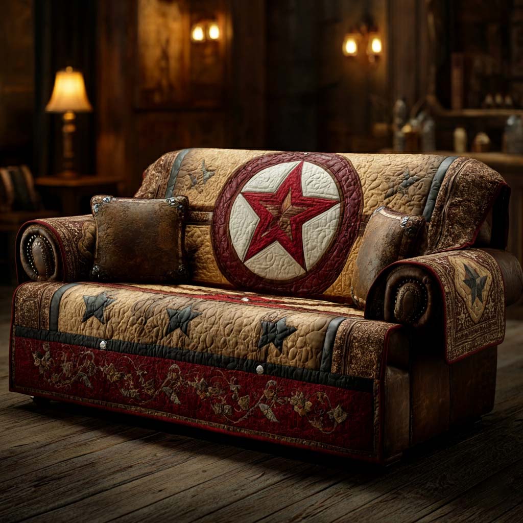 Husă de canapea matlasată - Rustic Lone Star — imagine 1