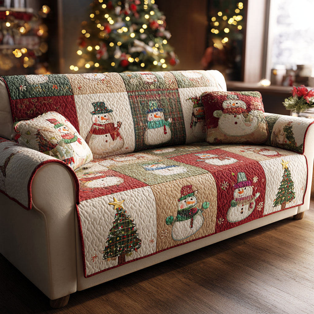 Husă de canapea matlasată - Patchwork rustic — imagine 1