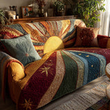 Husă de canapea matlasată - Rustic Patchwork Sunrise — imagine 1