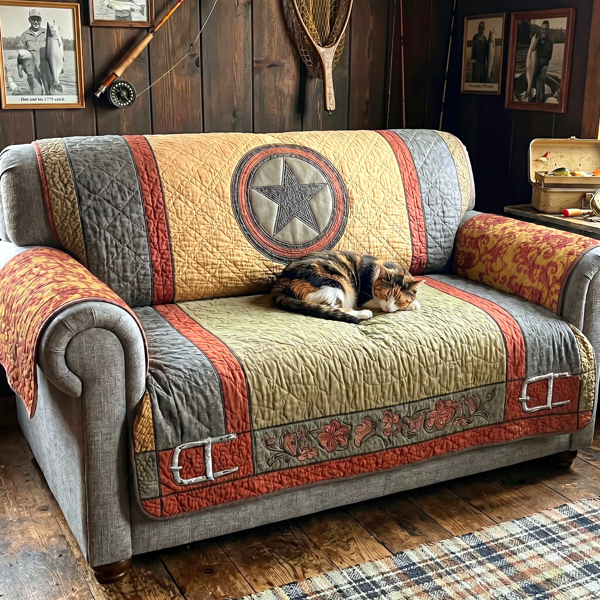 Husa de canapea matlasata - Texanischem star — imagine 5