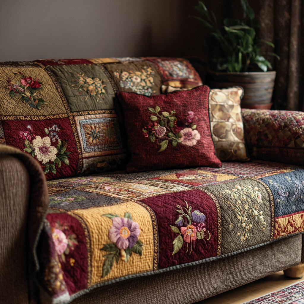 Husă de canapea matlasată - Flower Cottage — imagine 1