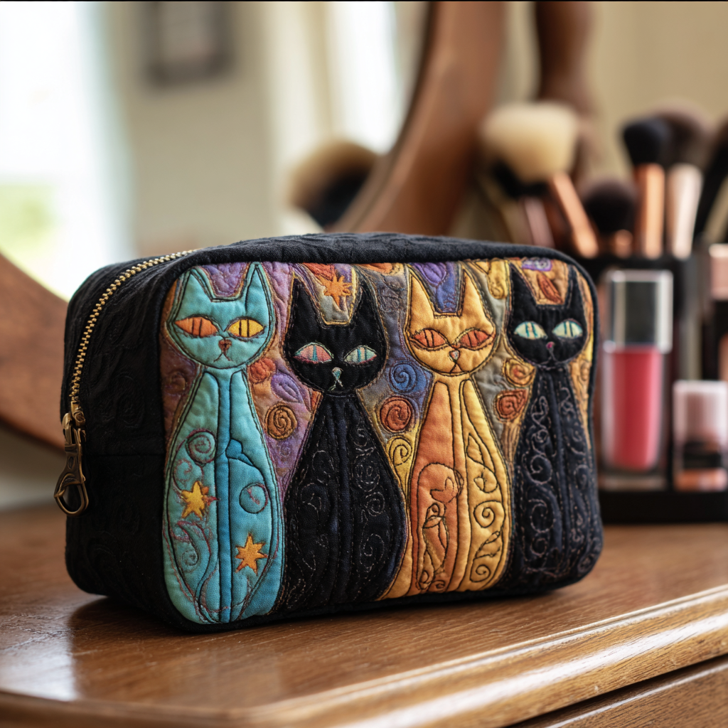 Geantă cosmetică matlasată - Pisica visătoare — imagine 1