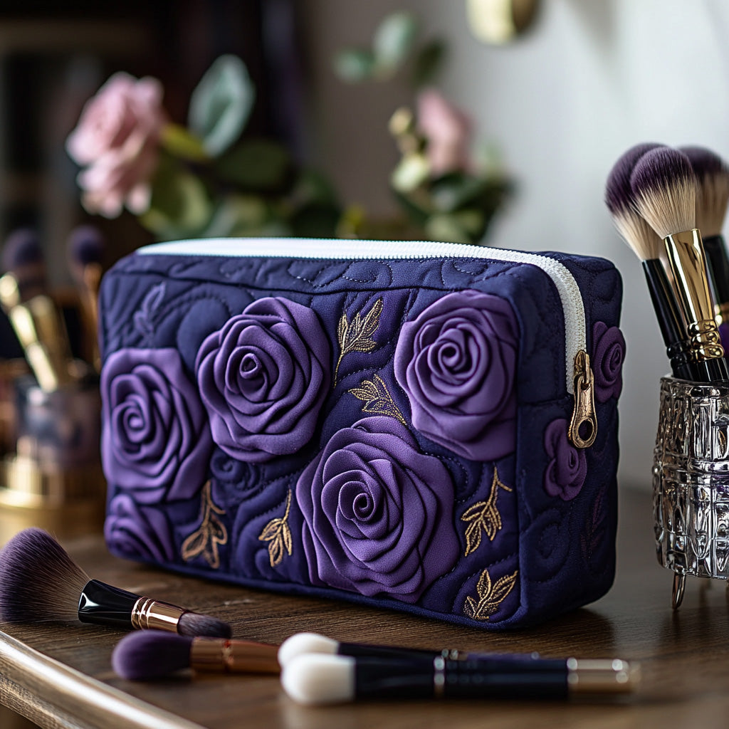 Geantă cosmetică matlasată - Floare de ametist — imagine 1