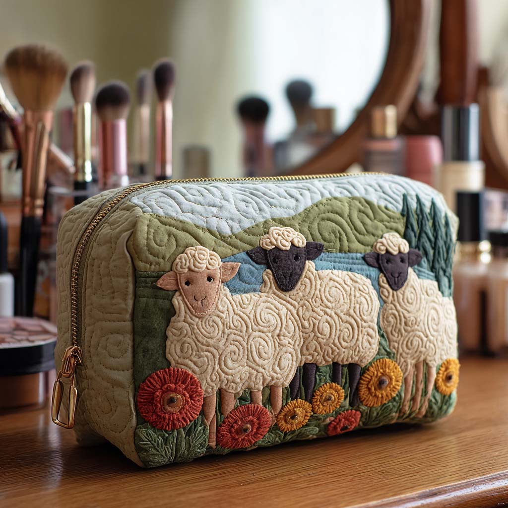 Geantă cosmetică matlasată cu miei — imagine 6