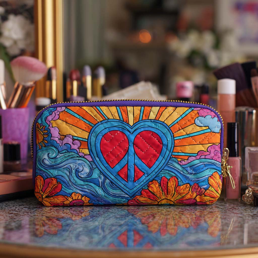 Geantă cosmetică matlasată - Semnul păcii — imagine 1