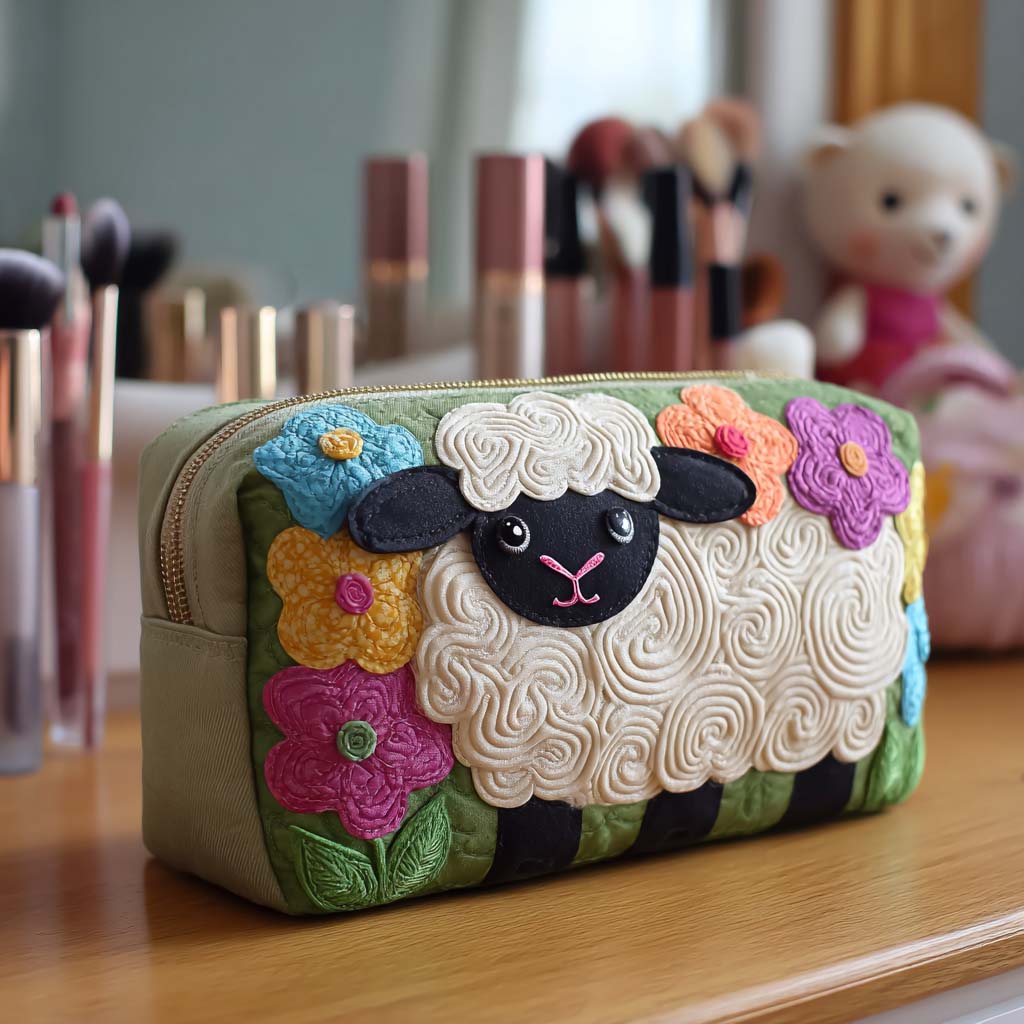 Geantă cosmetică matlasată - Motiv floral — imagine 1