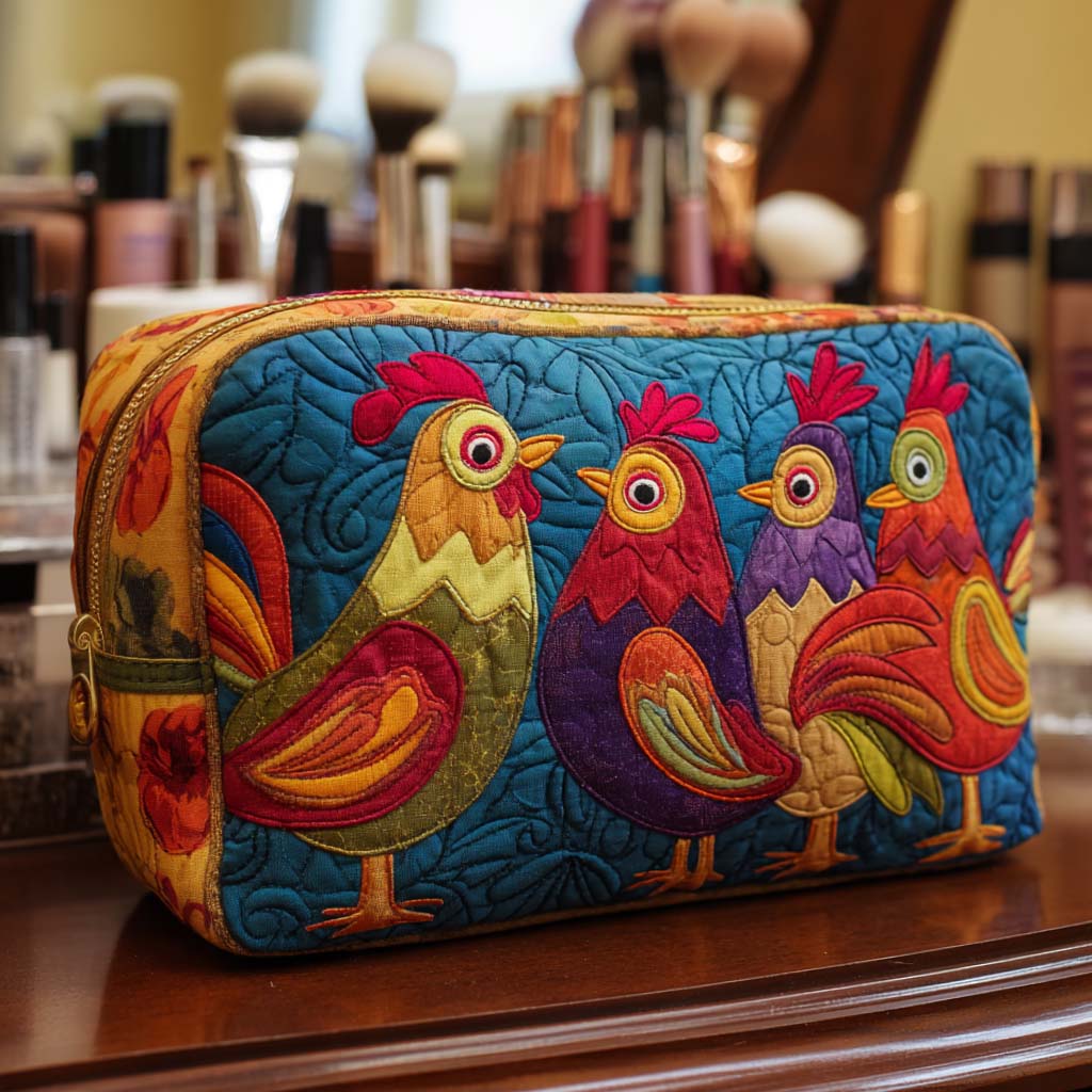 Geantă matlasată pentru cosmetice - Sweet Hen — imagine 1