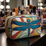 Geantă cosmetică matlasată - libelulă colorată — imagine 1