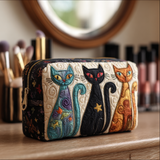 Geantă matlasată pentru cosmetice - Pisica strălucitoare — imagine 1