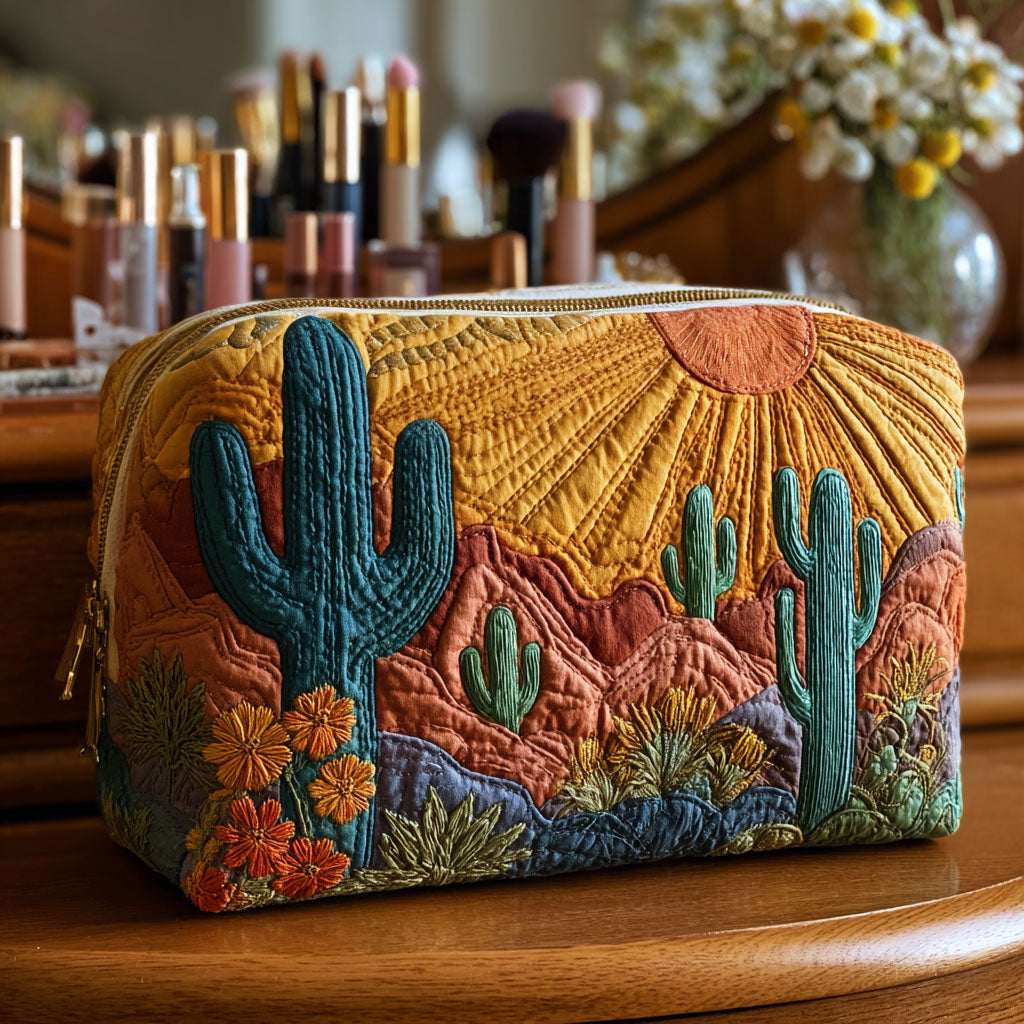 Geantă cosmetică matlasată - Cactus delicat — imagine 1