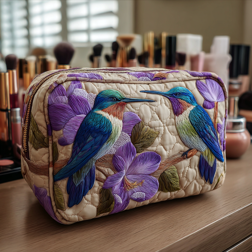 Geantă cosmetică matlasată - Colibri delicat — imagine 1