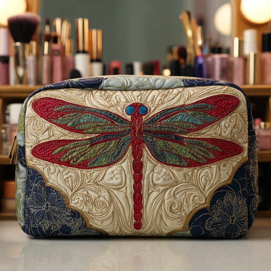 Geantă cosmetică matlasată - Libelulă delicată — imagine 1