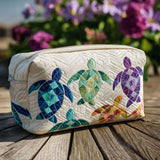 Geantă cosmetică matlasată - Valuri de mare — imagine 1