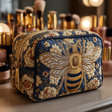 Geantă cosmetică matlasată - Albine și flori — imagine 1