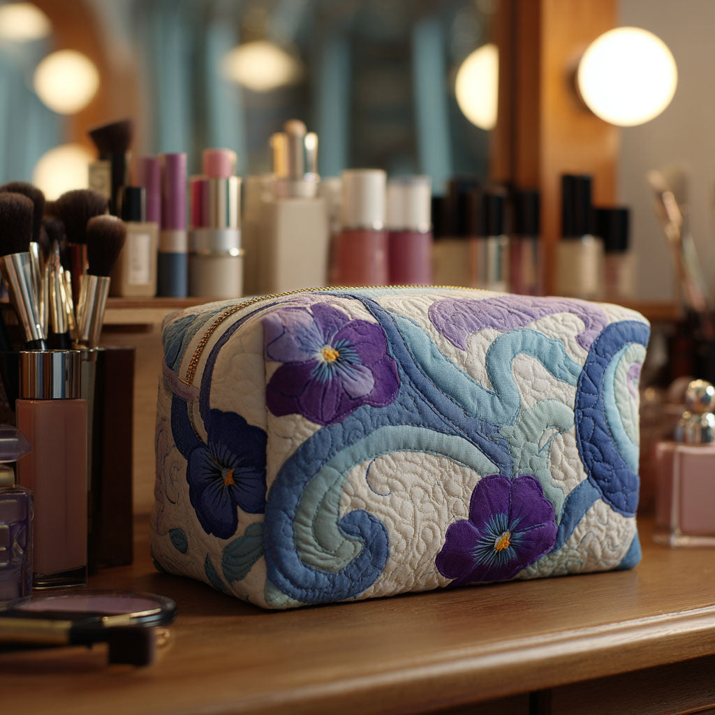 Geantă cosmetică matlasată - Violet miezul nopții — imagine 1