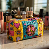 Geantă cosmetică matlasată - Patchwork retro — imagine 1