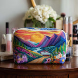 Geantă cosmetică matlasată - Model retro de călătorie — imagine 1