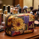 Geantă cosmetică matlasată - Floarea-soarelui rustică — imagine 1
