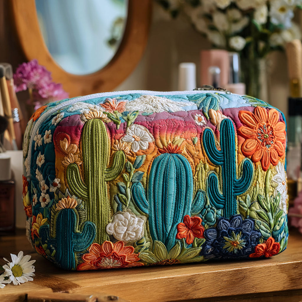 Geantă cosmetică matlasată - Cactus vesel — imagine 1