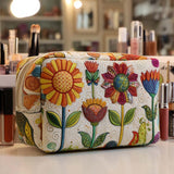 Geantă cosmetică matlasată - Floare veselă — imagine 1