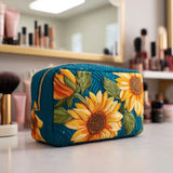 Geantă cosmetică matlasată - Floare veselă — imagine 1