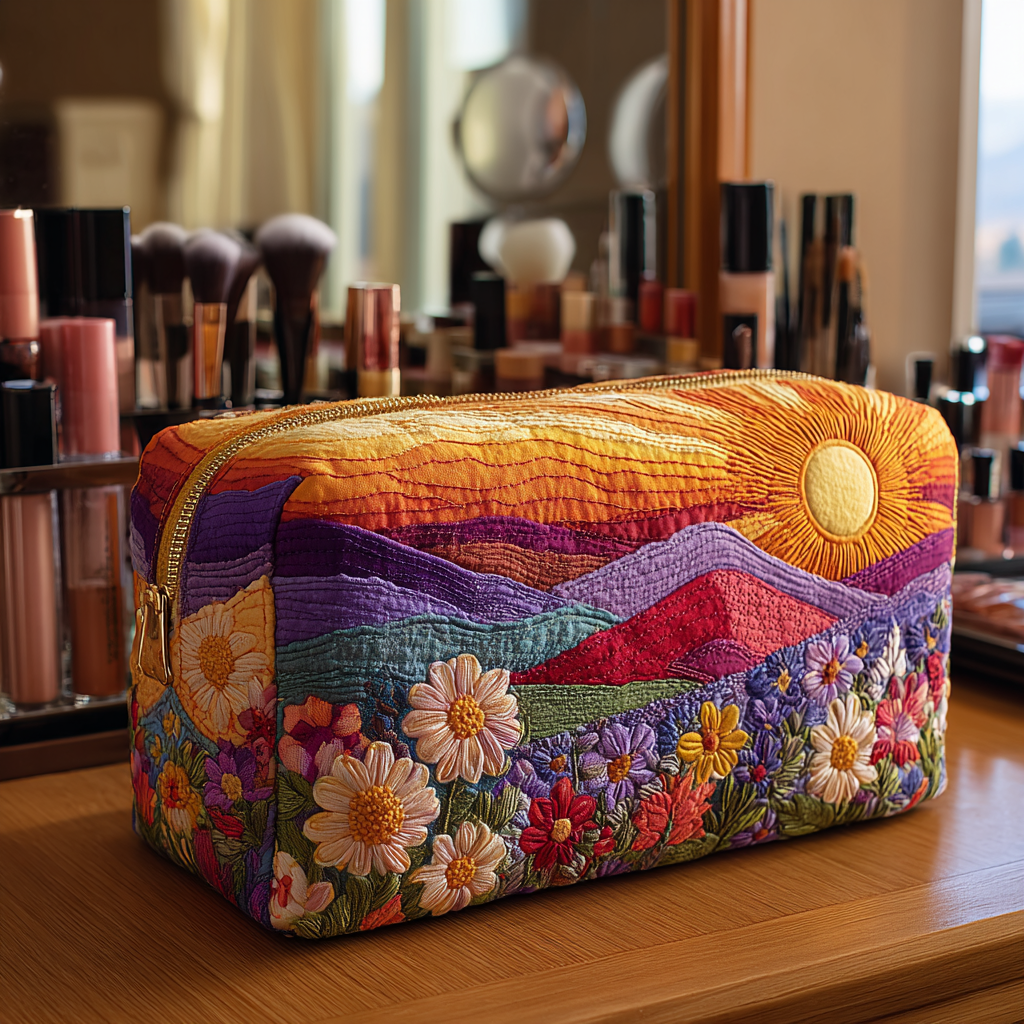 Geantă cosmetică matlasată - Model luminos — imagine 1