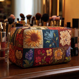 Geantă cosmetică matlasată - Flori — imagine 1