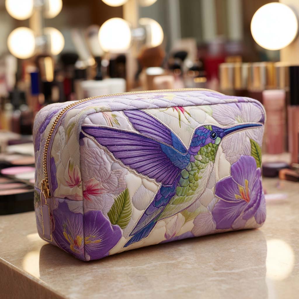 Geantă cosmetică matlasată - Volan floral — imagine 1