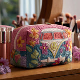 Geantă cosmetică matlasată - Floral retro journey — imagine 1