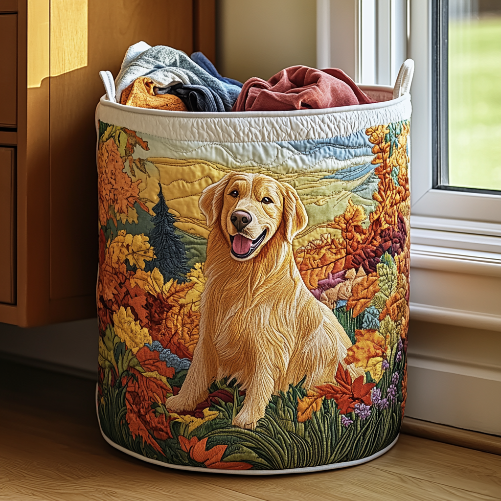 Coș de rufe matlasat - Golden Retriever — imagine 1