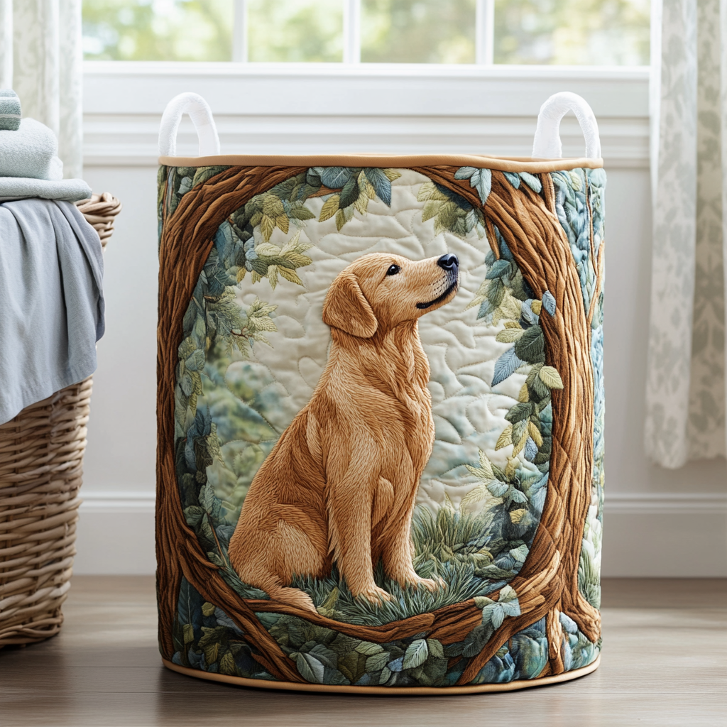 Coș de rufe matlasat - Golden Retriever — imagine 1